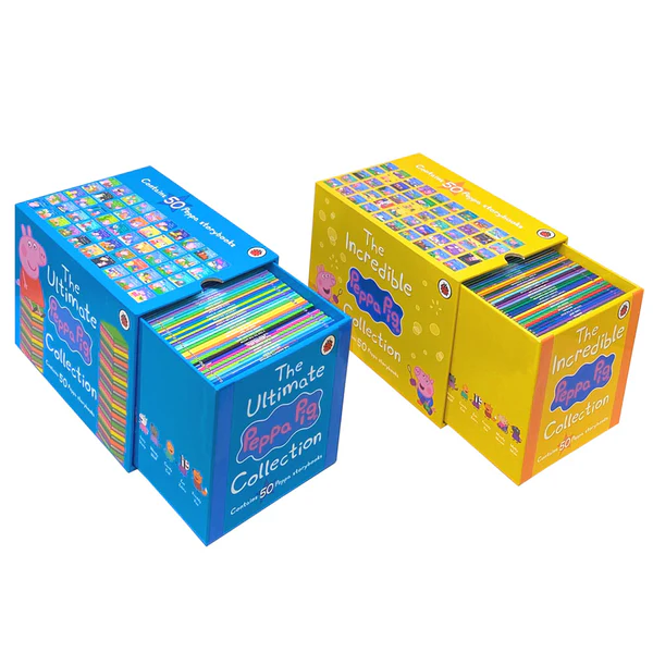 【套裝Set】Peppa Pig The Ultimate Peppa Pig Collection + The Incredible Peppa Pig Collection 小豬佩奇故事書｜100 books｜Blue＆Yellow Boxes 黃盒&藍盒