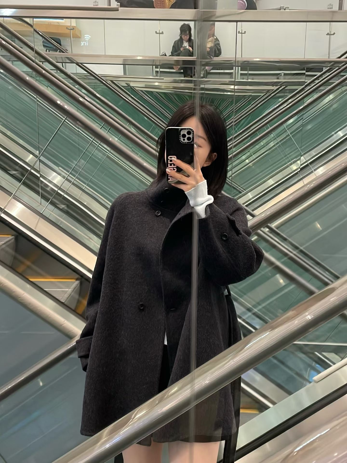 Premium wool cropped coat