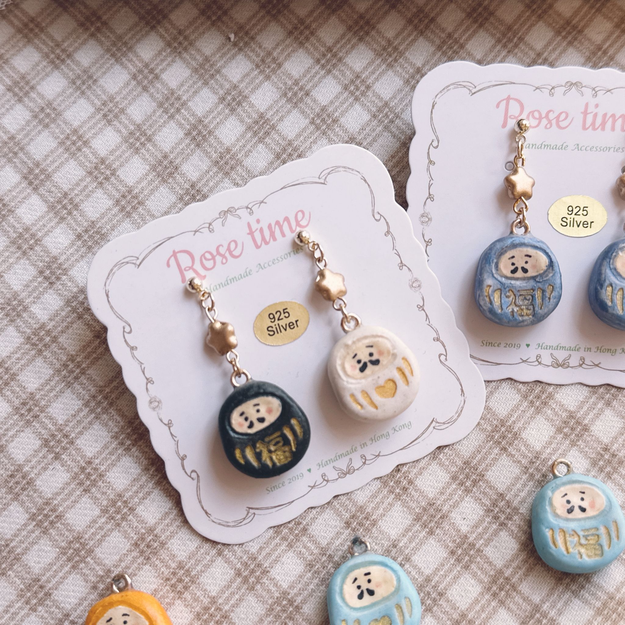 手繪 笑顏小達摩 黑白達摩/光耀藍