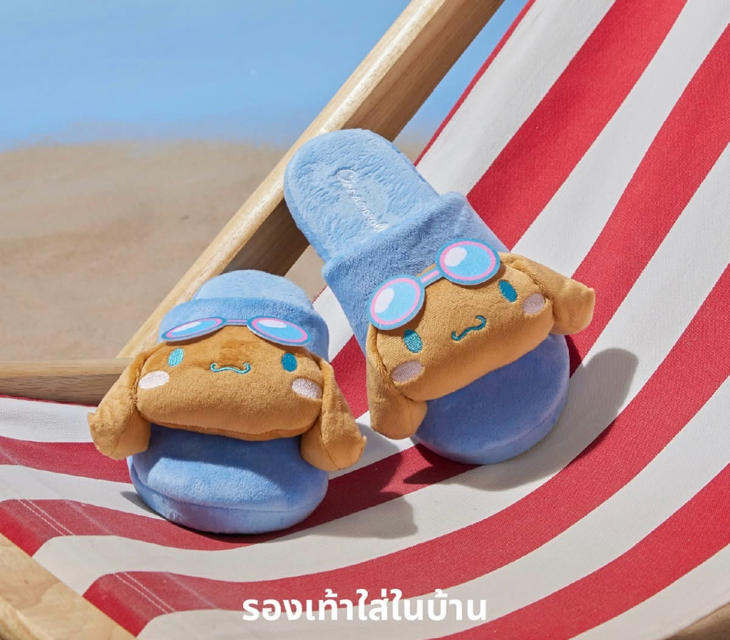 泰國限定 Sanrio 曬黑系列毛毛拖鞋