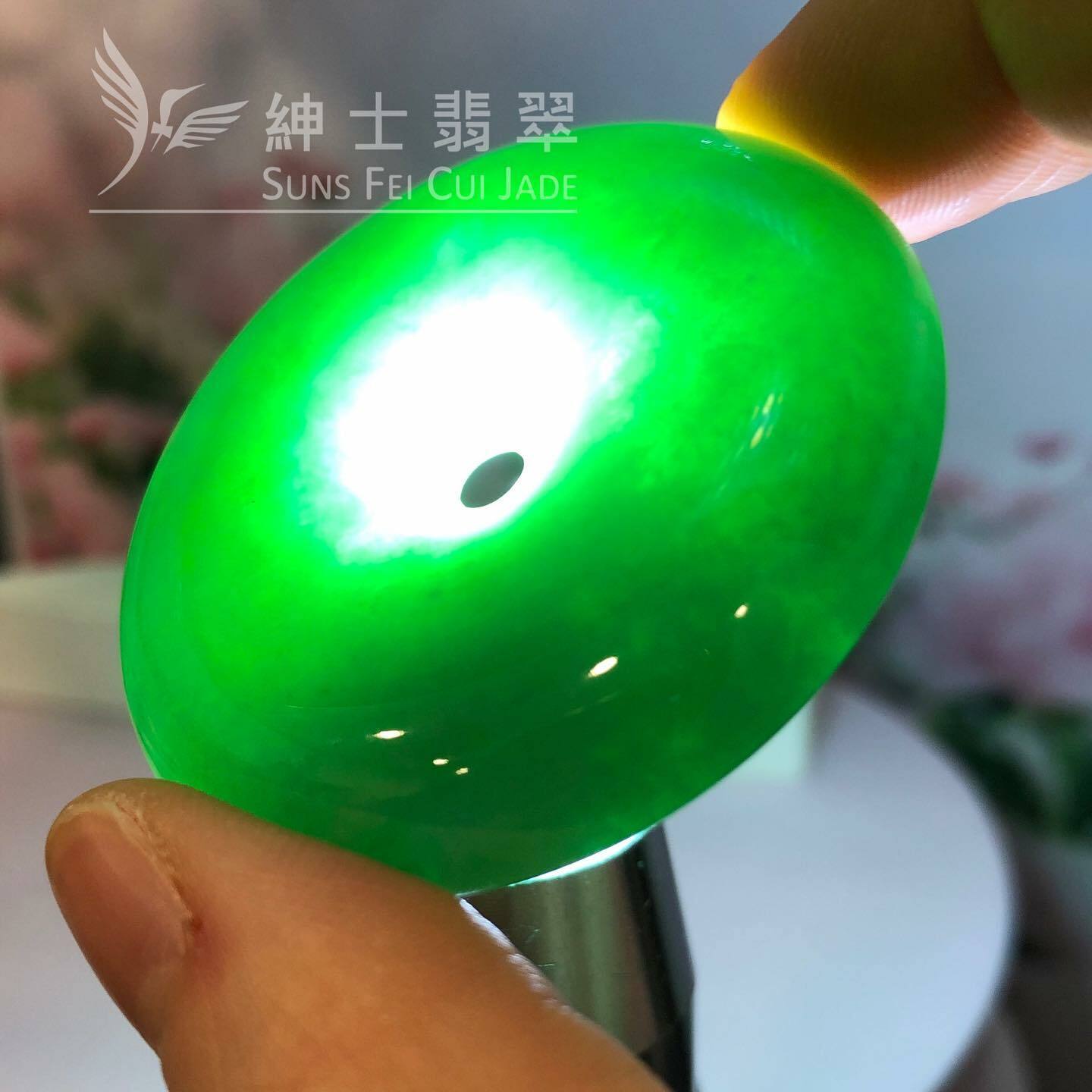 翡翠甜色大平安扣