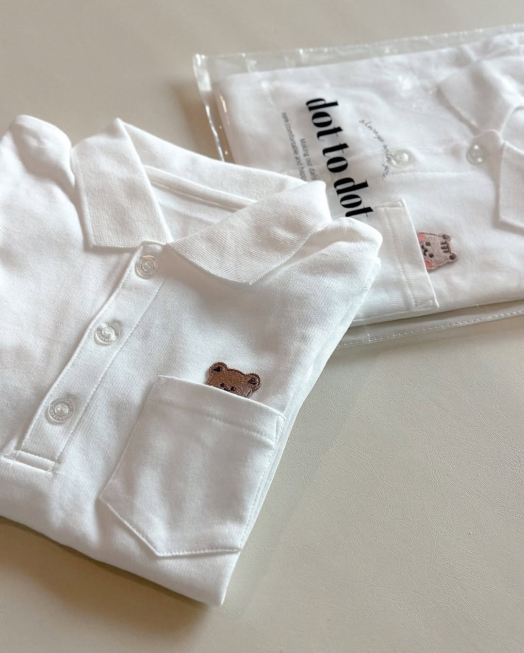 DTD校園簡約風-POLO口袋白衫 ( 長袖 )