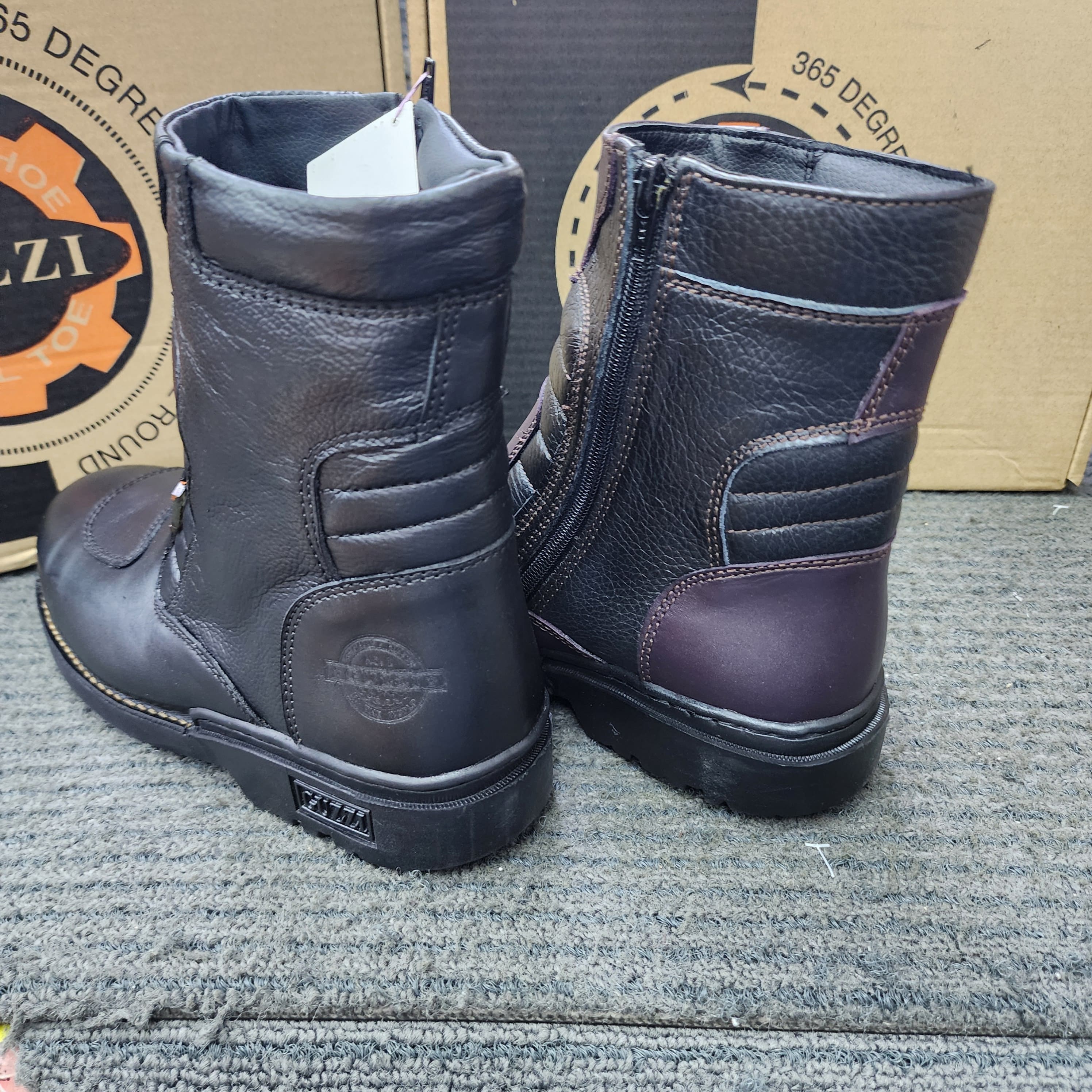 GUZZI PRO Safety 929 Burgundy Black Full Black Brown Khaki MIDCUT SINGLE ZIP SAFETY SHOES BLACK BROWN KASUT KERJA SIRIM Kasut Keselamatan