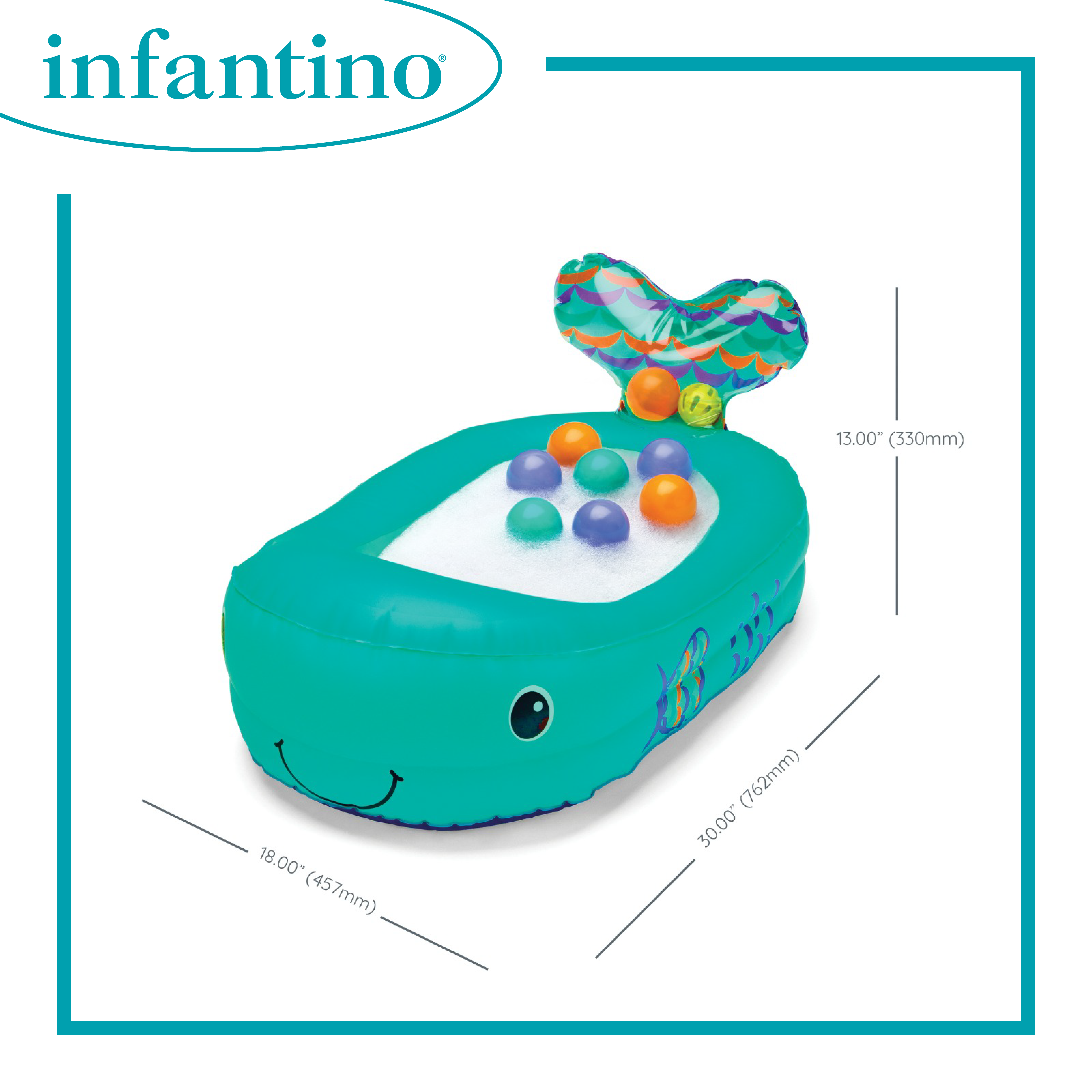 吹氣浴盤連波波池 小鯨魚 (溫度感測)　Whale Bubble Bath Inflatable Bath Tub (with Temperature Sensor)