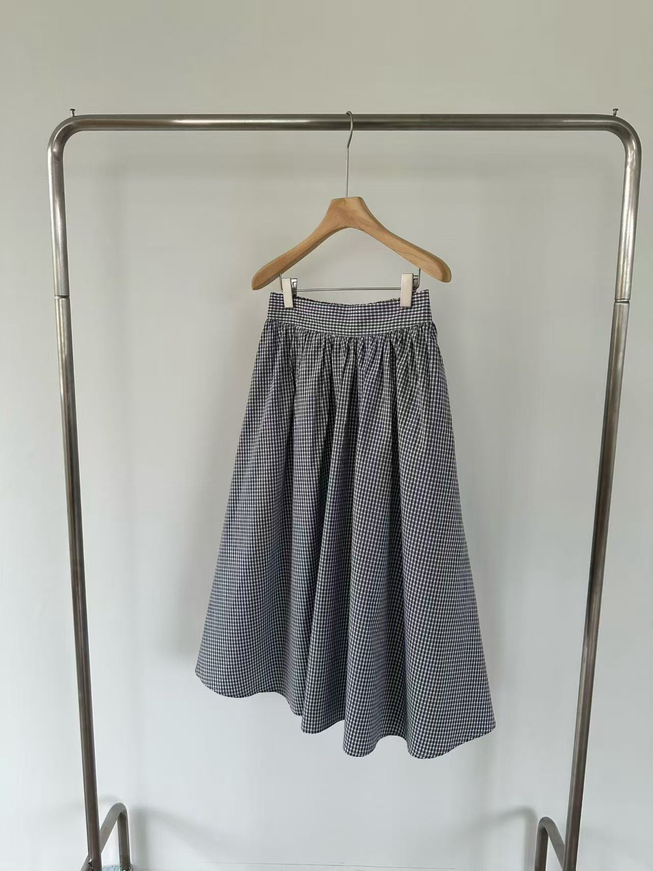 Plaid full skirt #sk45