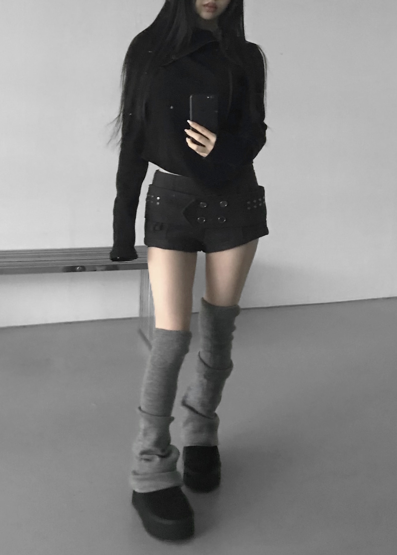 Asymmetric Zip-Up Ribbed Jacket