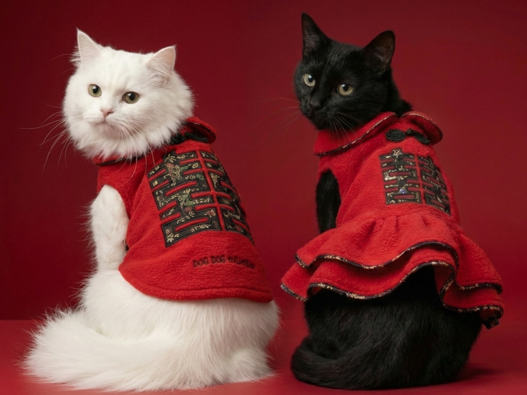 S363R 囍字繡花衫 紅色  囍embroidered shirt red