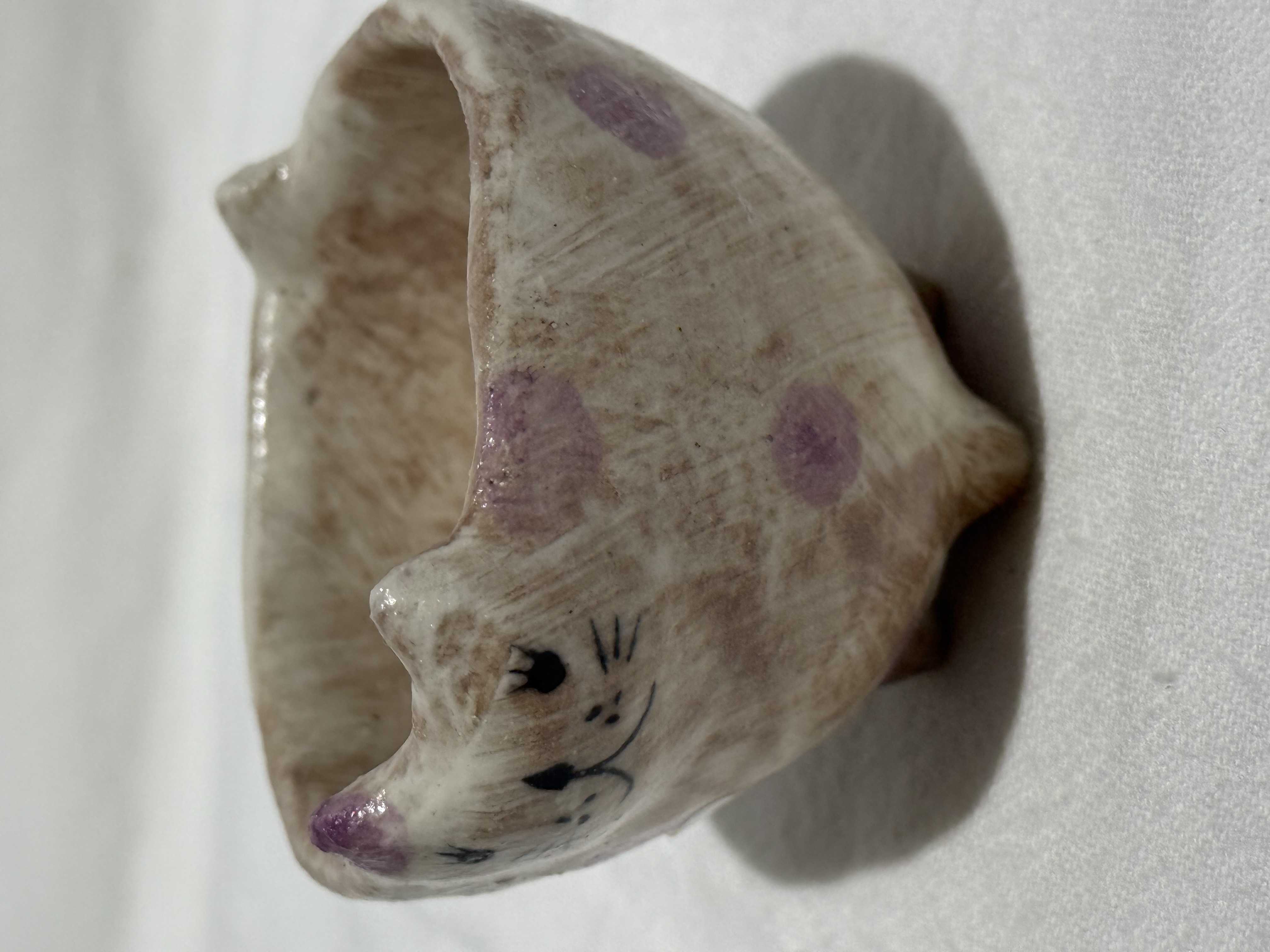 水玉工房 小貓酒杯 茶杯 小豆皿 紫色團點