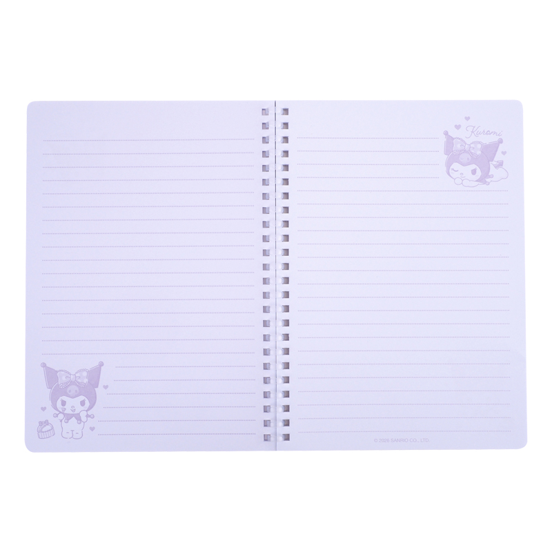 Kuromi A5 Soft Wire-O Notebook A5軟線圈簿 (共100頁紙, 內頁間線)