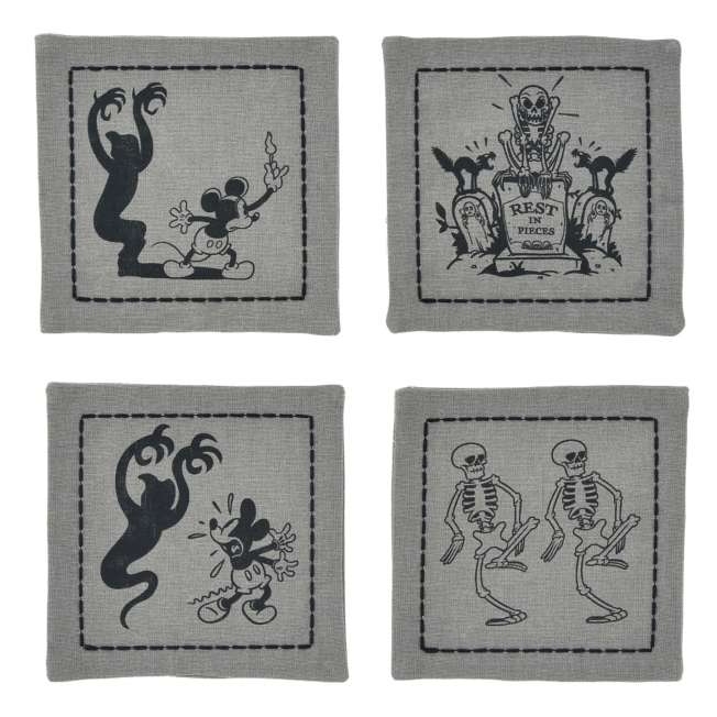 🌸 【預訂】黑白Mickey x Skeleton Napkin Set<日本限定>-The Skeleton Dance The Haunted House