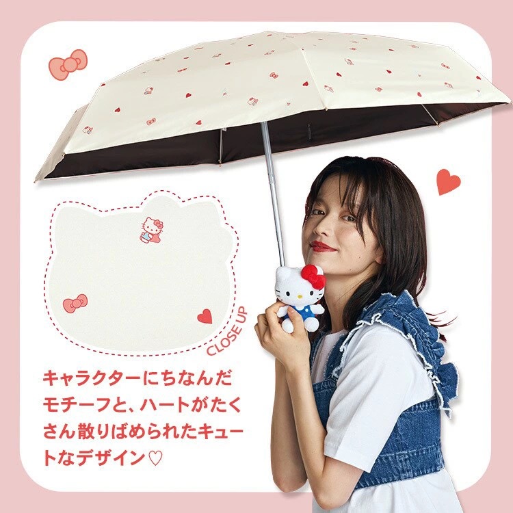 預訂 | 日本 Hello Kitty x WPC 輕盈晴雨兼用 防UV縮骨遮 (不包公仔)