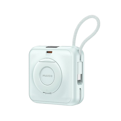 [CCC認證產品及可追溯二維碼] Maxco Mini Magnetic 10000mAh PD22.5w 五合一磁吸流動電源 MP65 [預計8月中出貨]