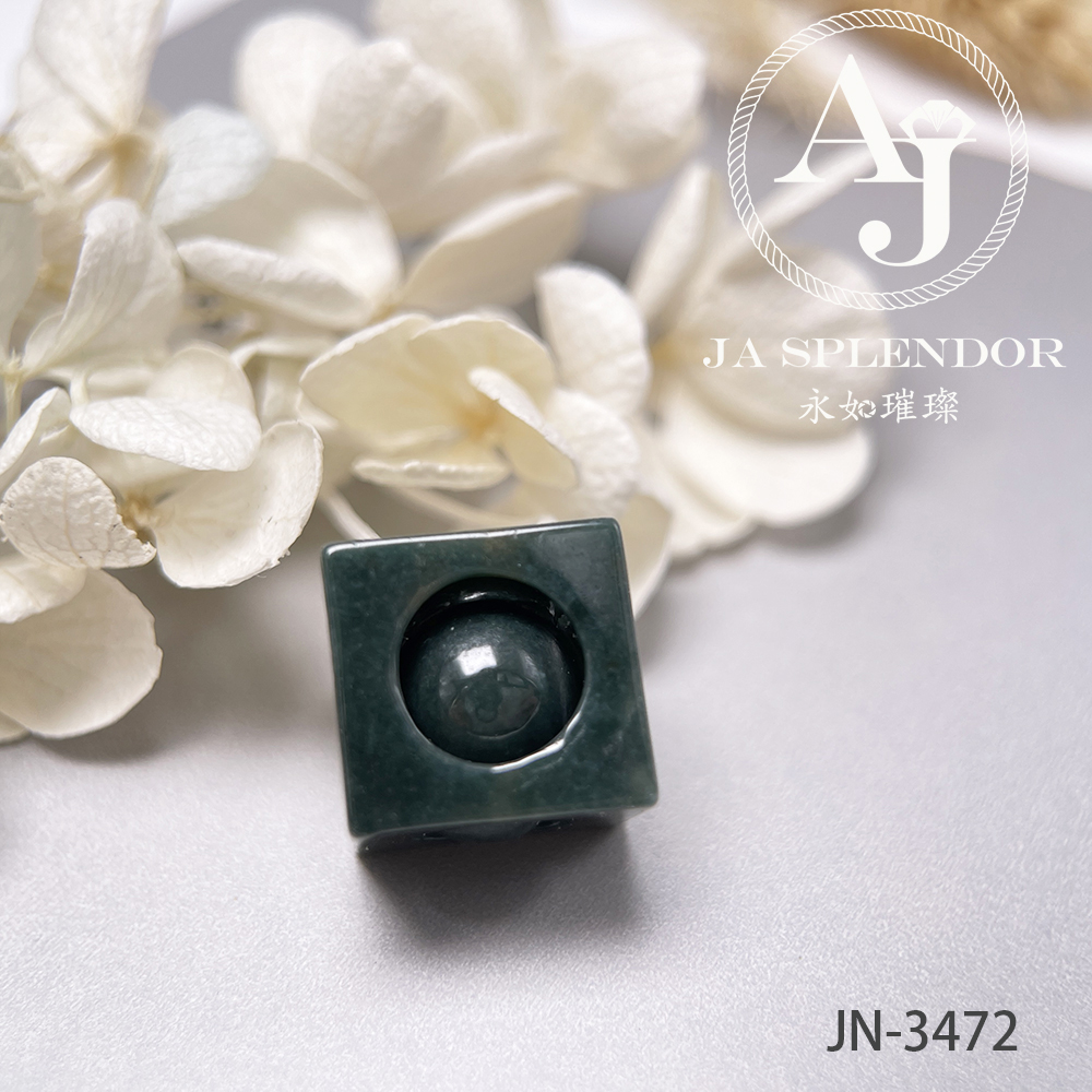 JN-3471/72/73/78/80 天然翡翠A玉 油青墨綠骰子招財進寶吊墜