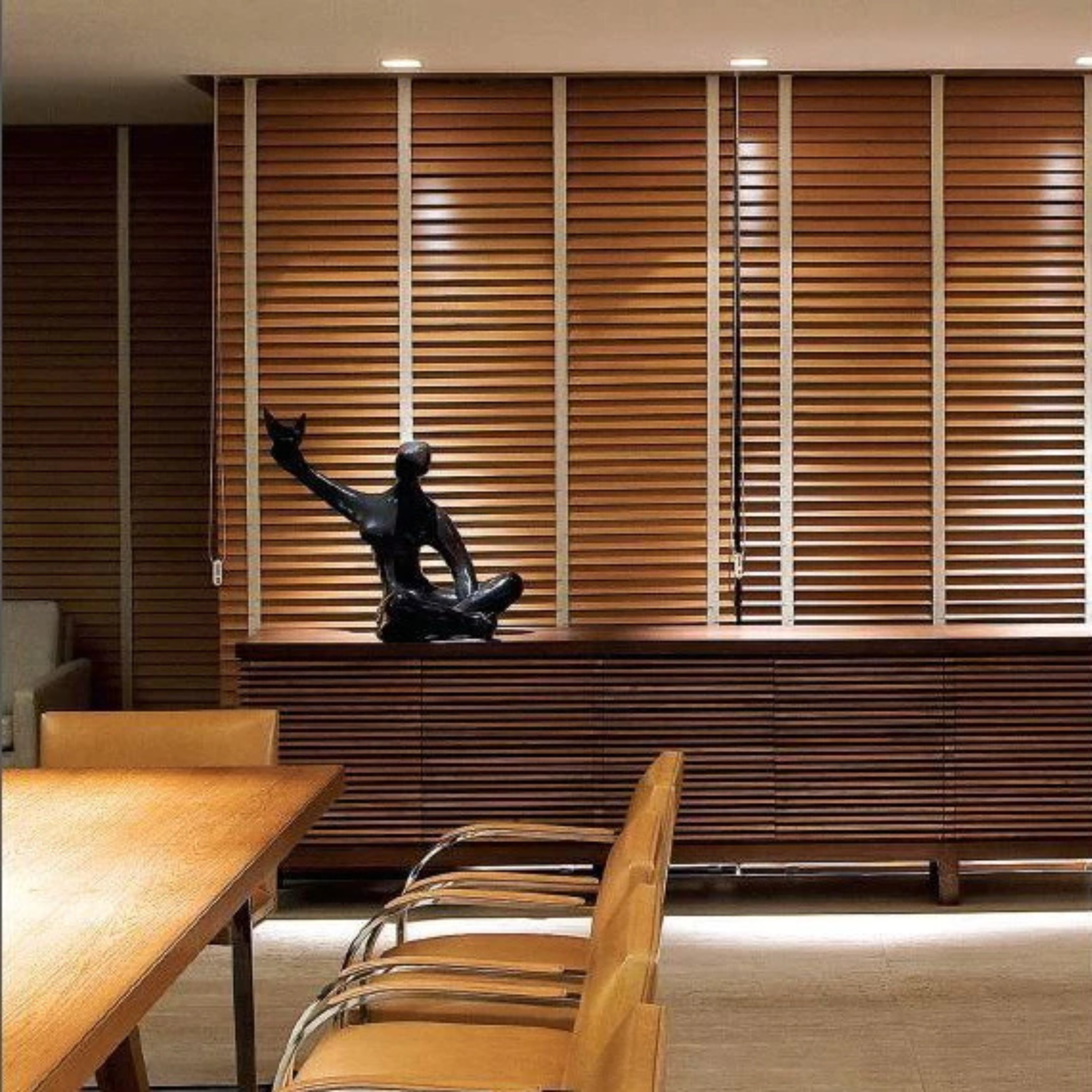 50mm PS Timber Blinds | Custom Made Window Blinds | Waterproof Wood Venetian Blind | Tirai Kayu