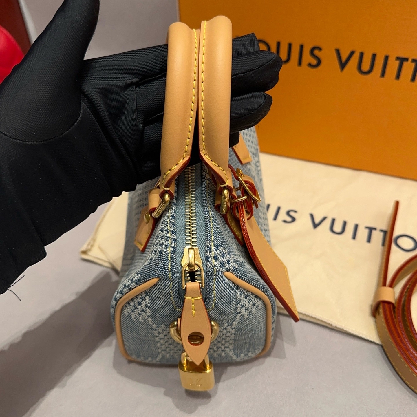 【預訂貨品】Lv 18牛仔丹寧棋盤格speedy