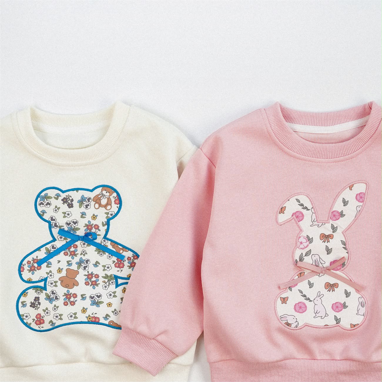 韓系動物刺繡蝴蝶結衛衣