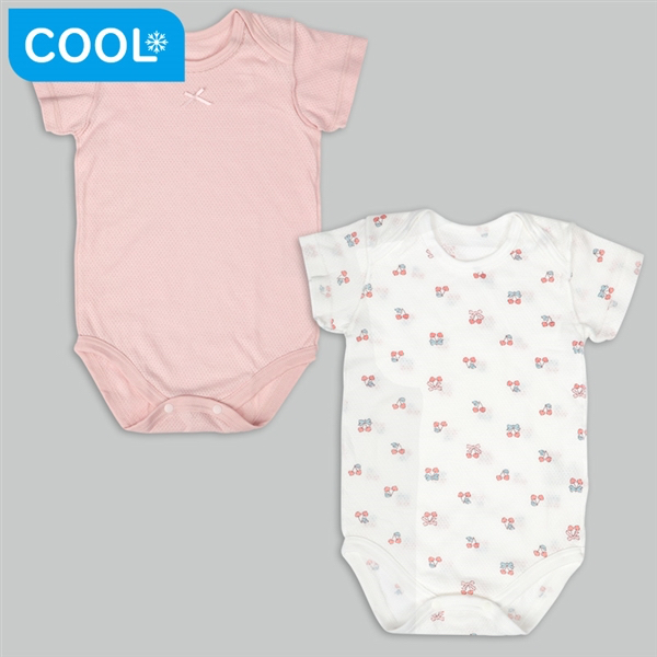 🇯🇵預訂 日本直送🇯🇵櫻桃印花純棉網眼短袖包屁衣兩件套