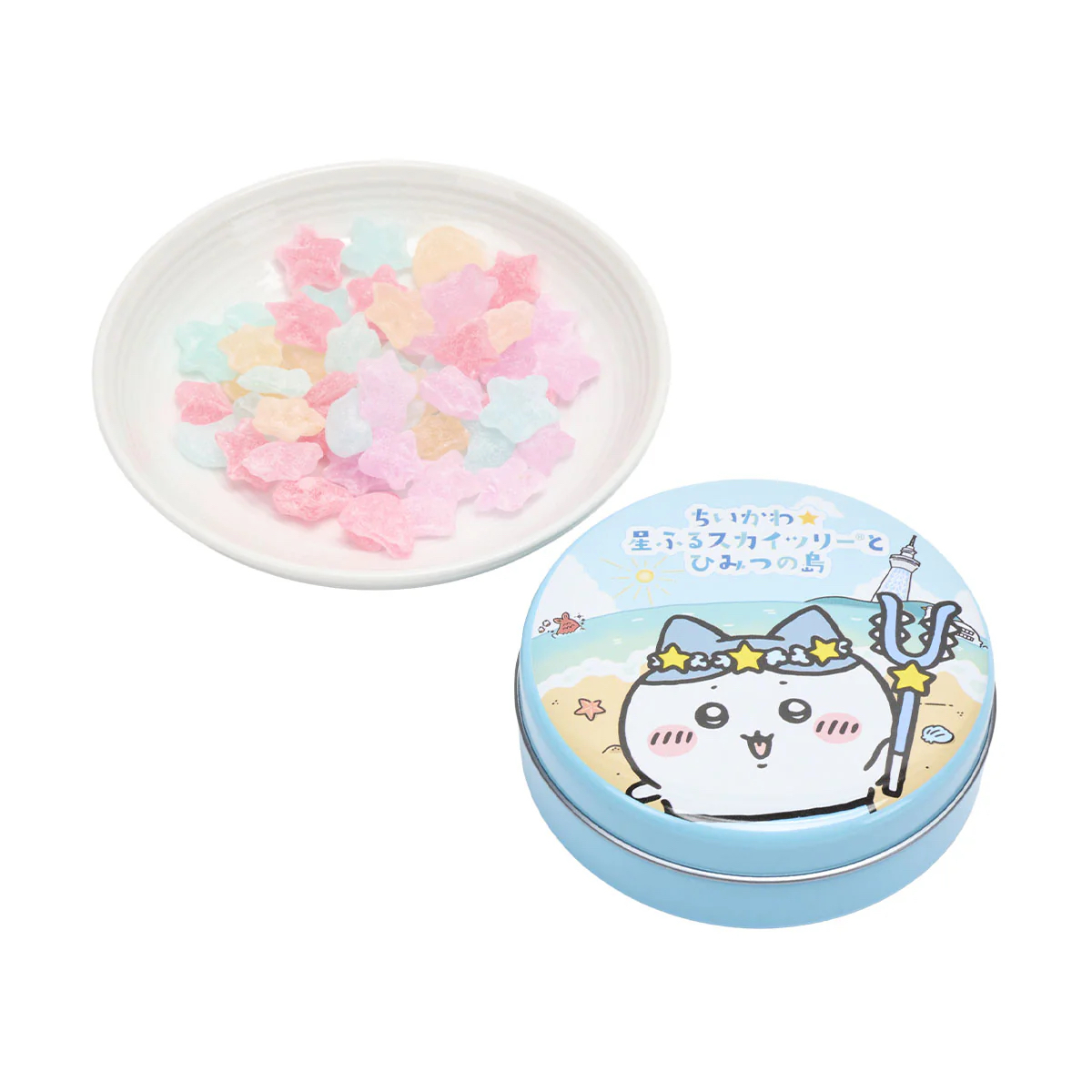 🎀【預訂】 Chiikawa 人魚島的秘密 x 星空晴空塔糖果罐 - Hachiware