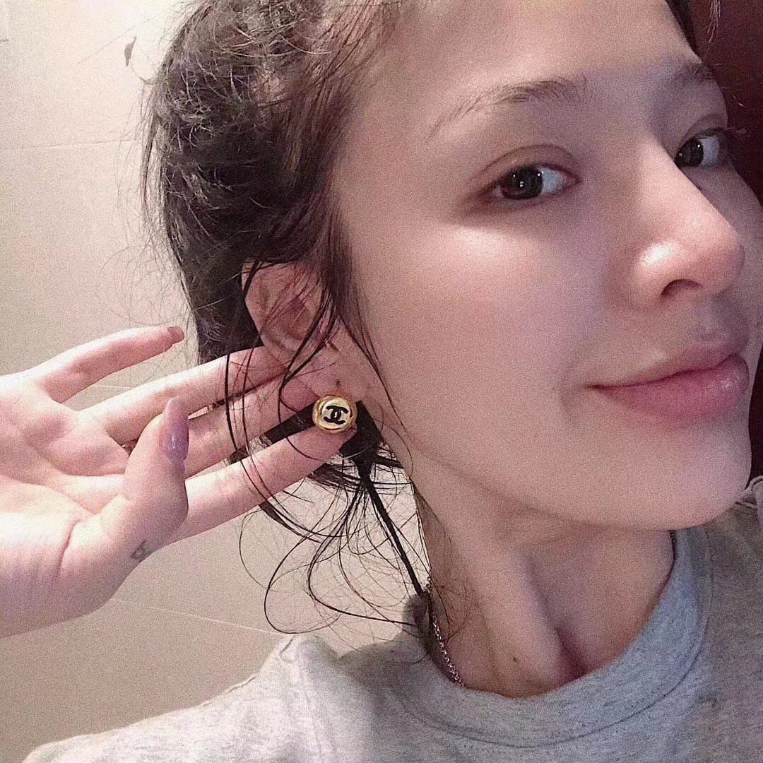 【現貨】CHANEL 復古金豆耳環 連禮盒