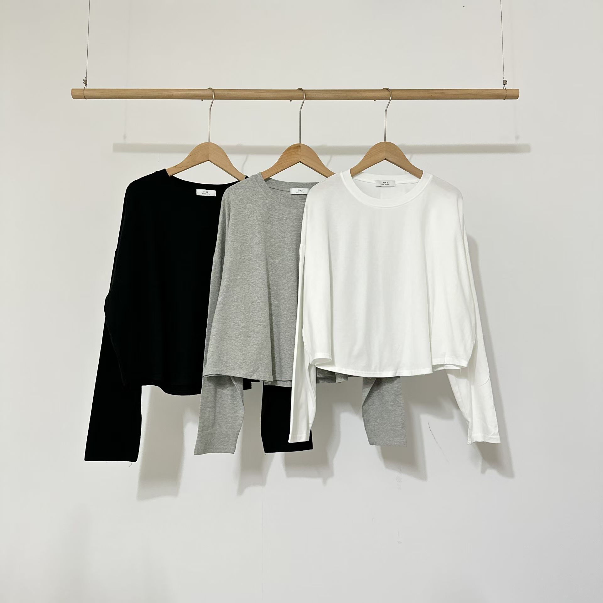 221638 淨色長袖短Tee