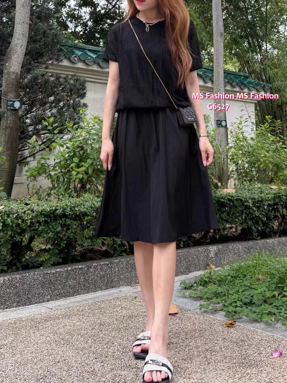 G6527 假兩件連身裙