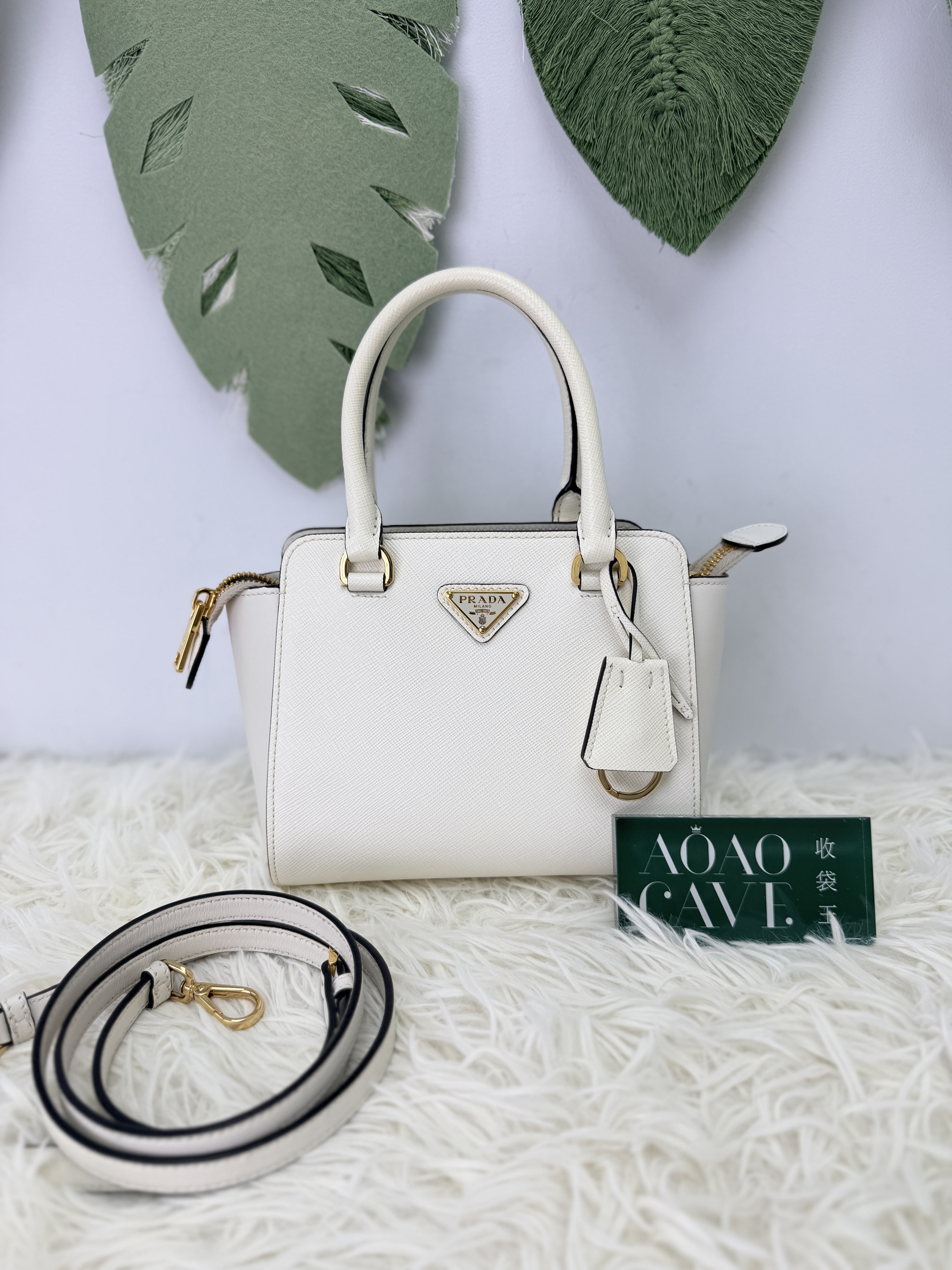 Prada 🤍PRE OWNED 白色 新款saffiano mini🤍