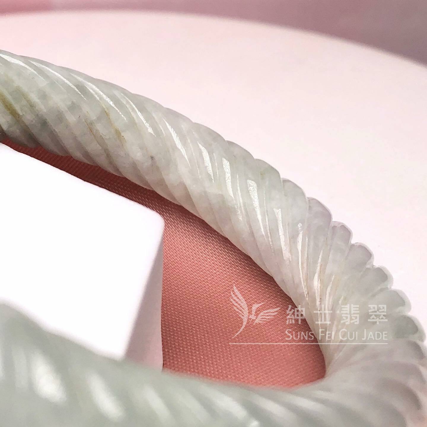 會卡淡綠扭紋鐲 48.5mm