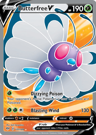 Pokemon TCG Darkness Ablaze - Butterfree V-177/189