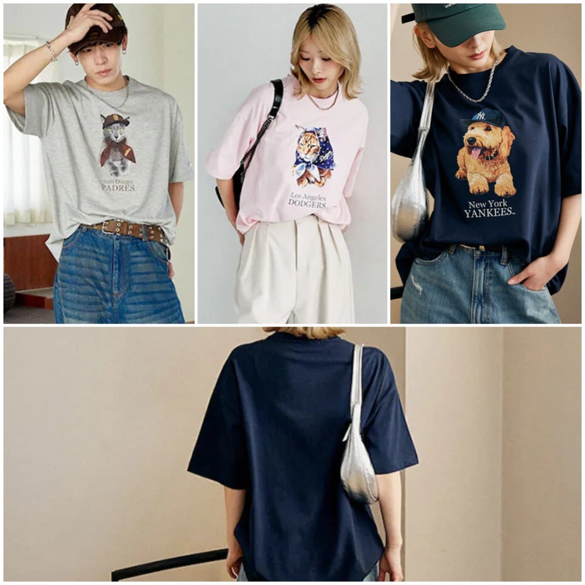 MLB  動物圖案印花短袖Tee