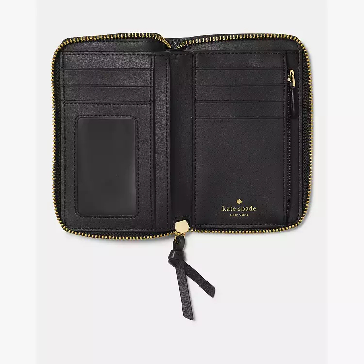 🇺🇸✈️🇨🇦黑色荔枝皮Kate Spade ♠️ New York outlet Zip Around 中Size 銀包👛現貨😎