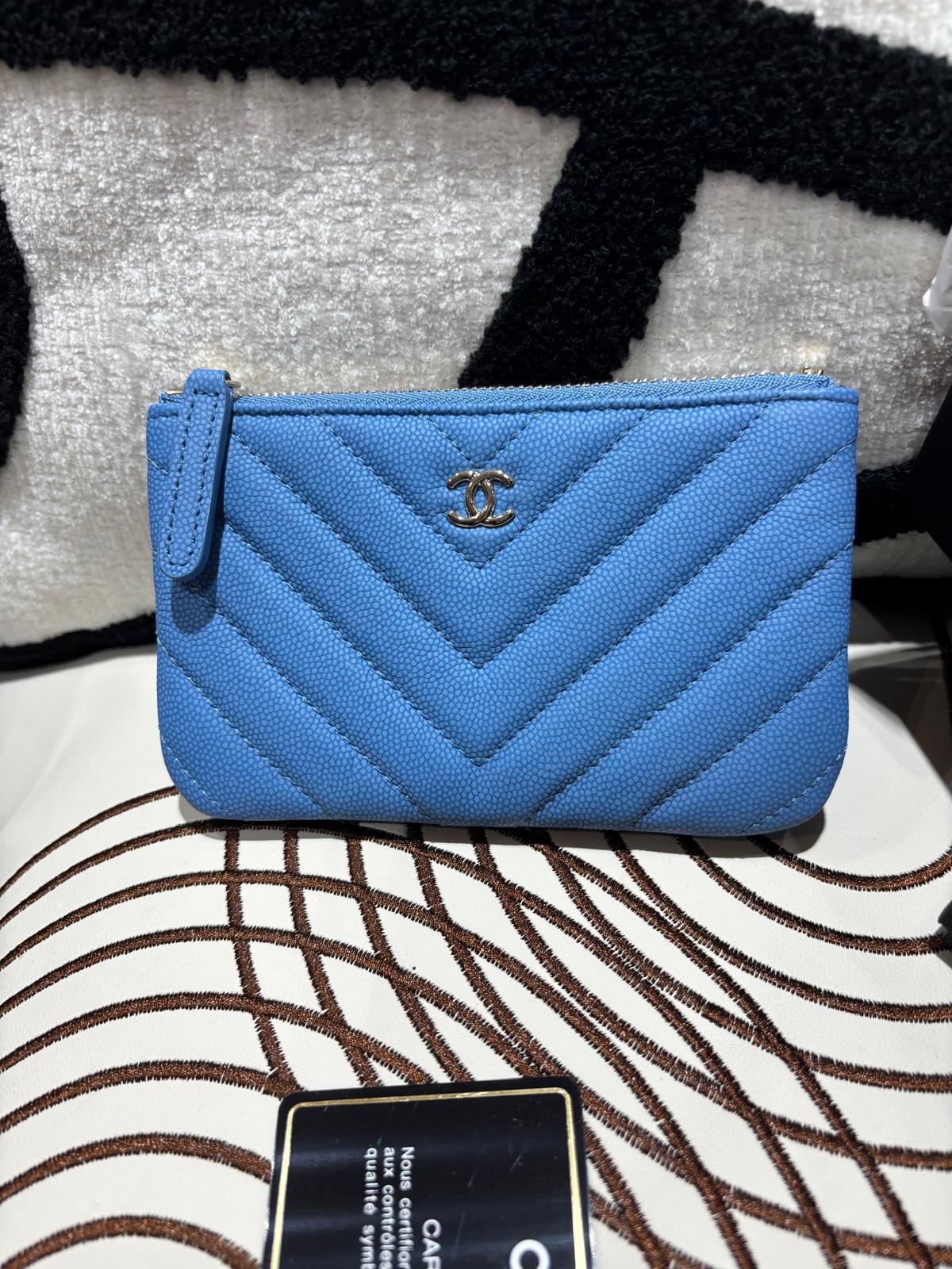 Chanel mini zip pouch 荔枝牛皮拉鍊卡包 100%Authentic,Unused ✅27card  ✅Box 