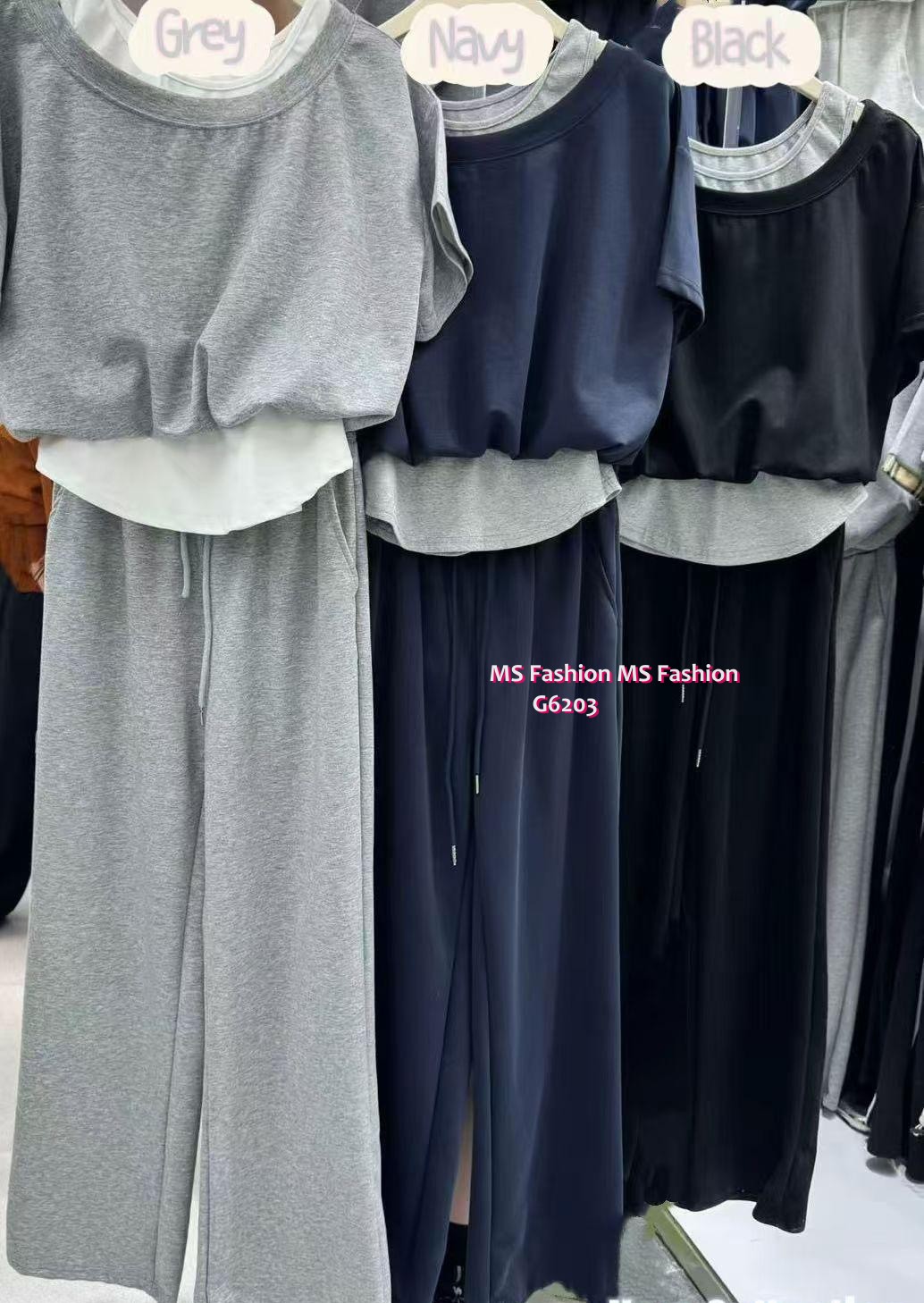 G6203 韓國🇰🇷假兩件top+長褲Set