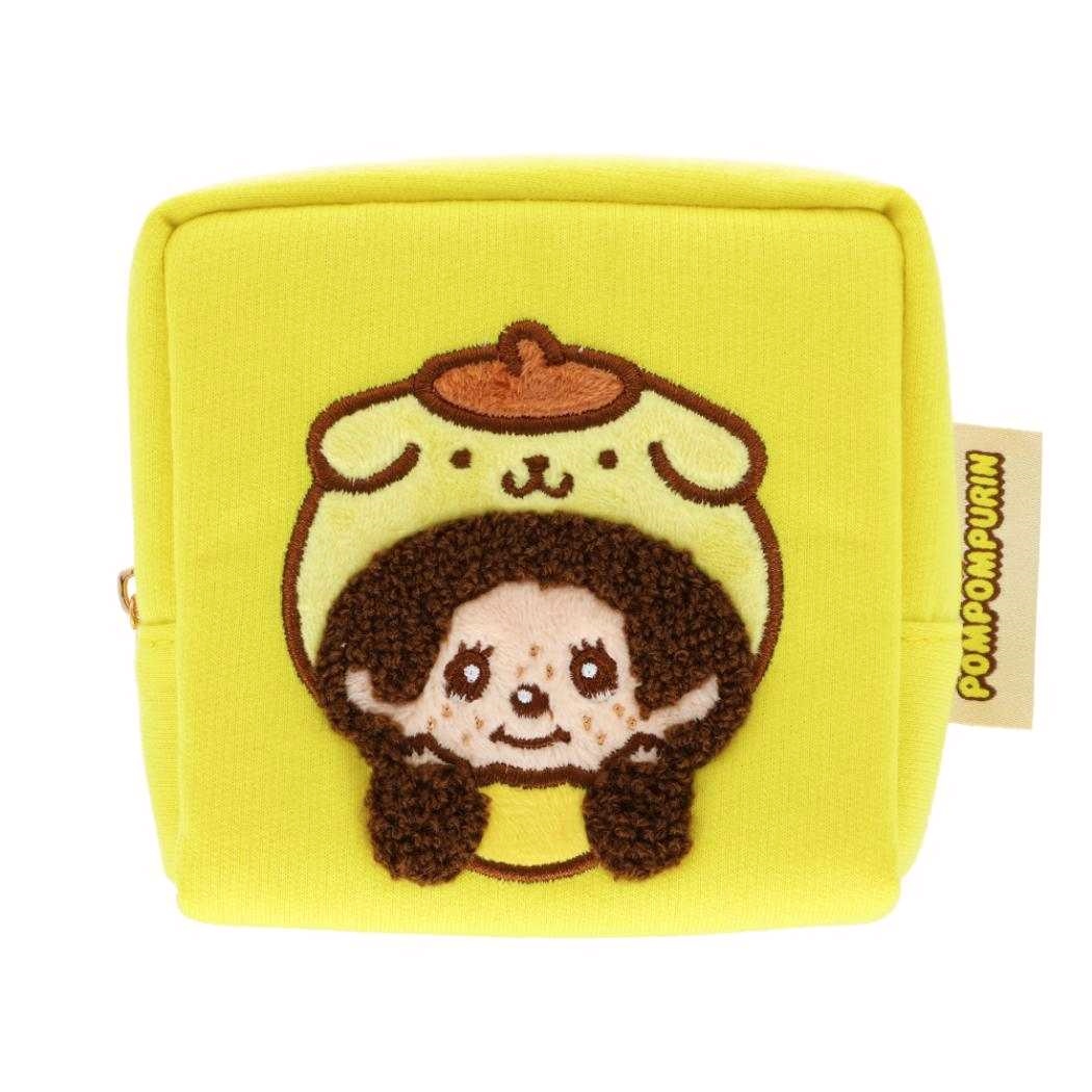 現貨｜Monchhichi x Pompompurin 布甸狗 日版 毛毛刺繡 化妝袋 (S2341107)