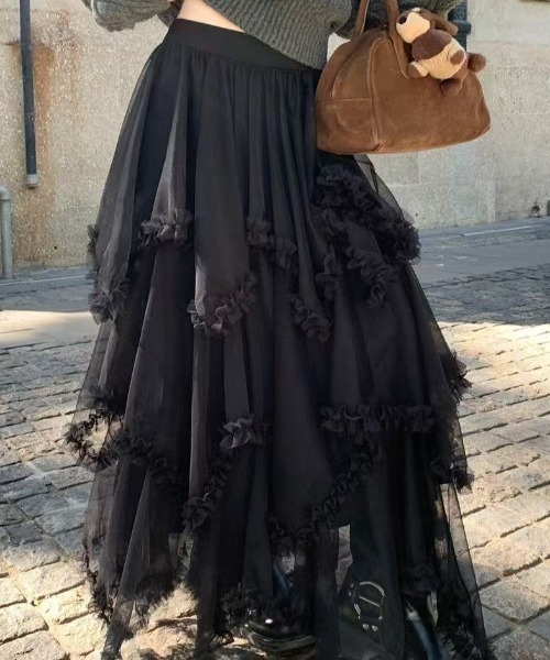 lace薄紗蛋糕長裙【JS006】