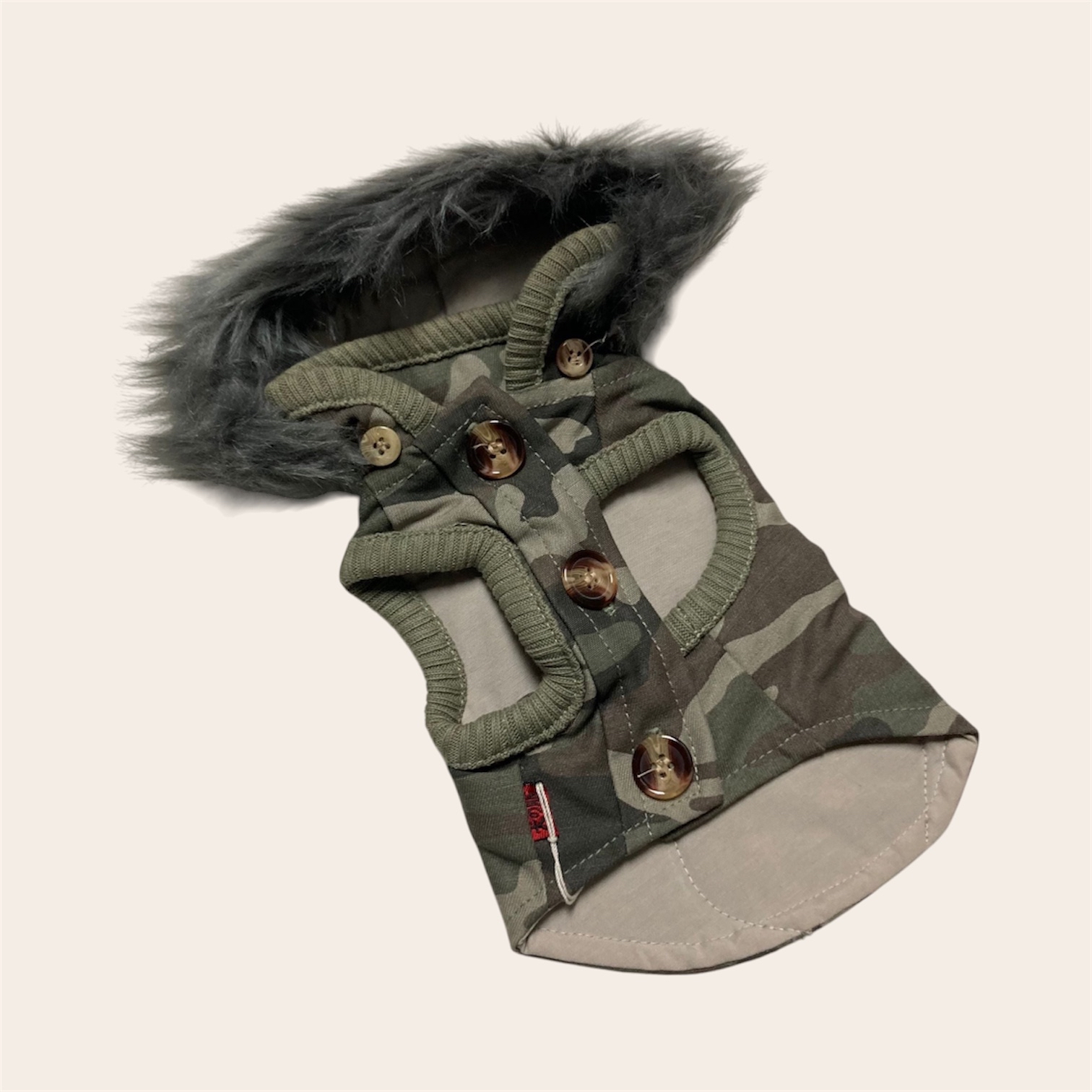 S328GN 迷彩毛邊帽衫 camouflage furry hoodie