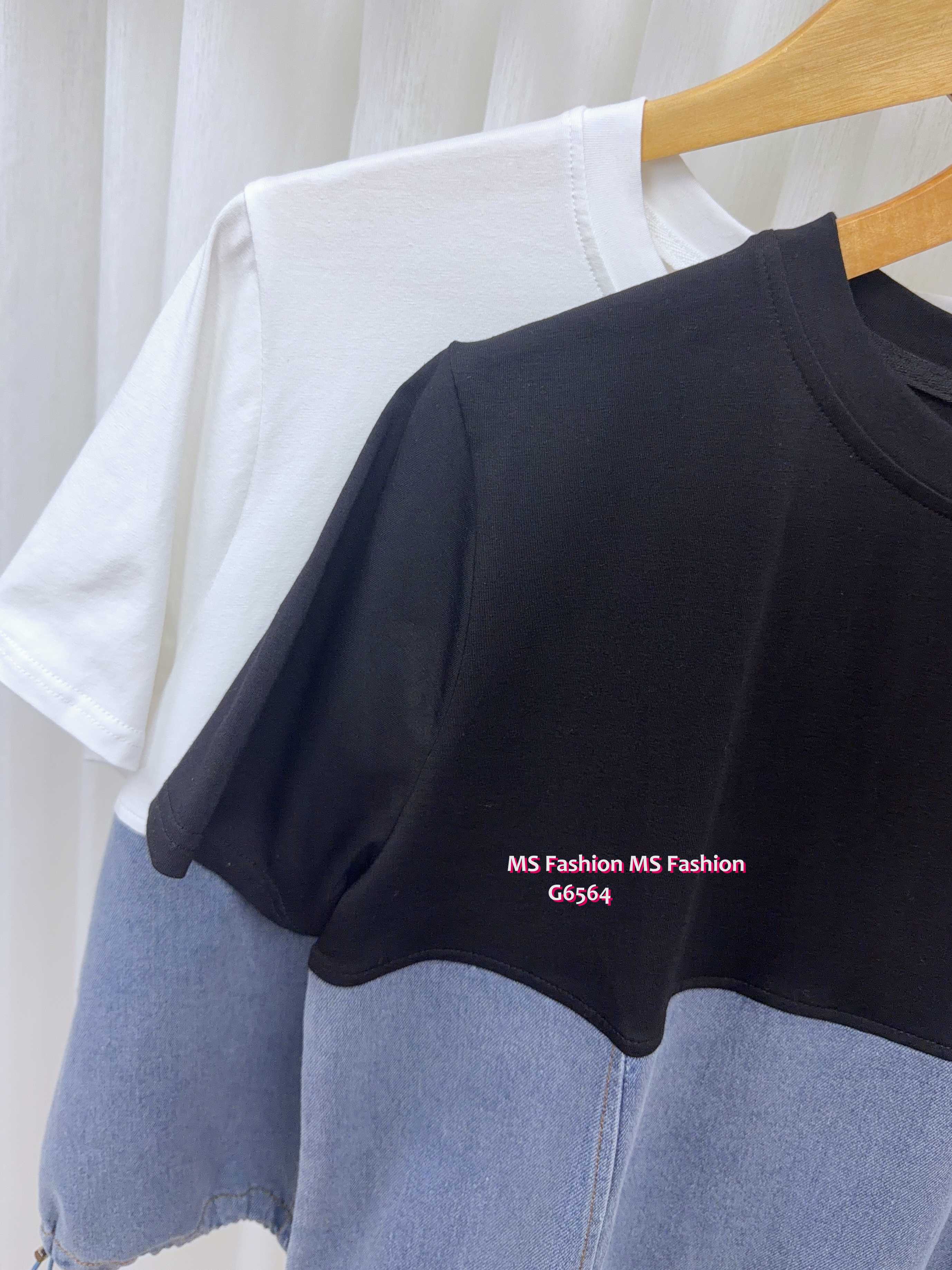 G6564 牛仔拼布top