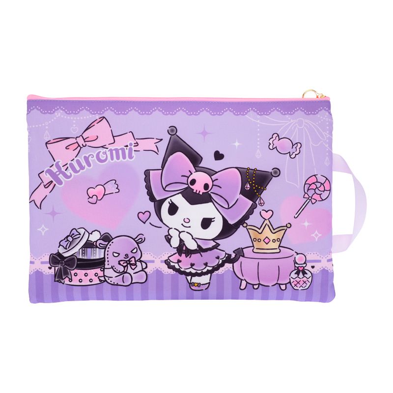 Kuromi F4 Double Zipper Fabric Document Bag 雙拉鍊布文件袋連手挽