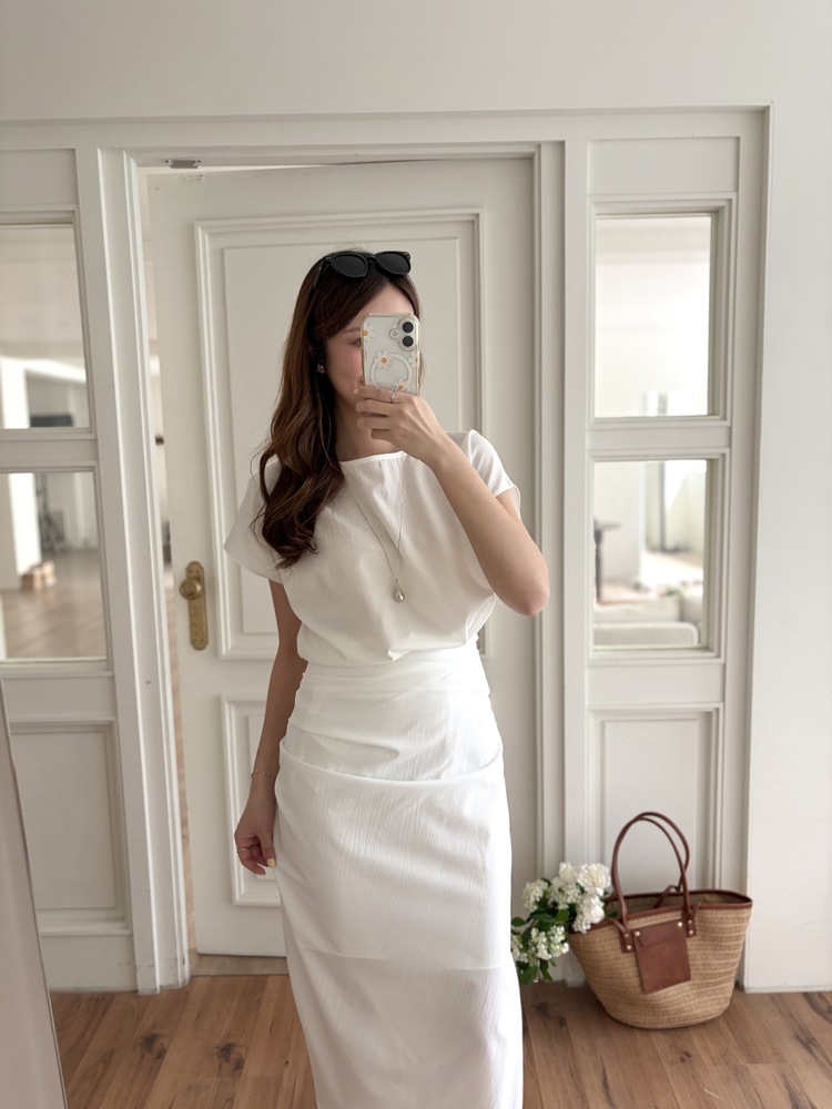 Lyra Ruched Set (White)
