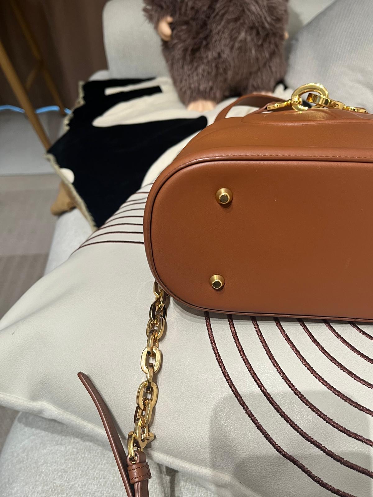 Dior C'EST Christian Dior Calfskin Medium Tan 100%Authentic, 98%New ✅Dust bag