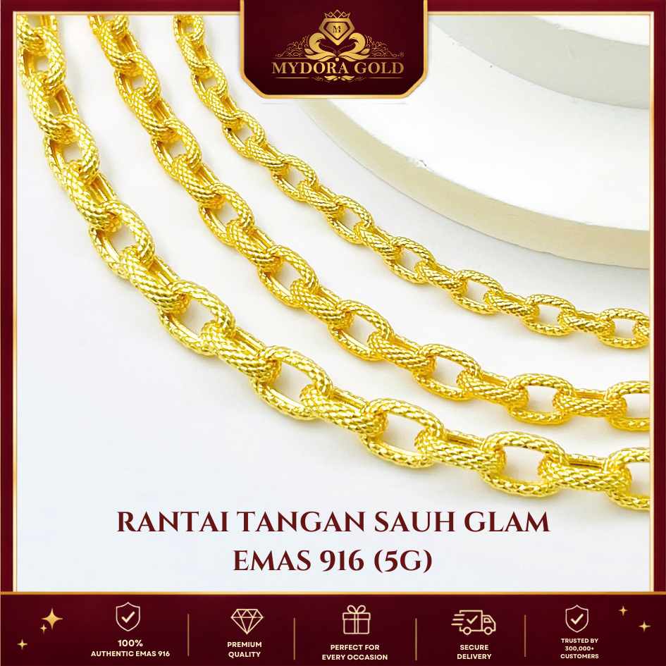 MYDORA Rantai Tangan Sauh Glam (5G) l EMAS 916/22K