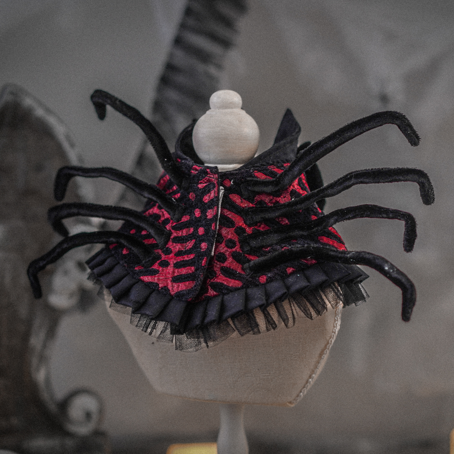 🎃Haunted Castle – Crimson Spider Pet Cape