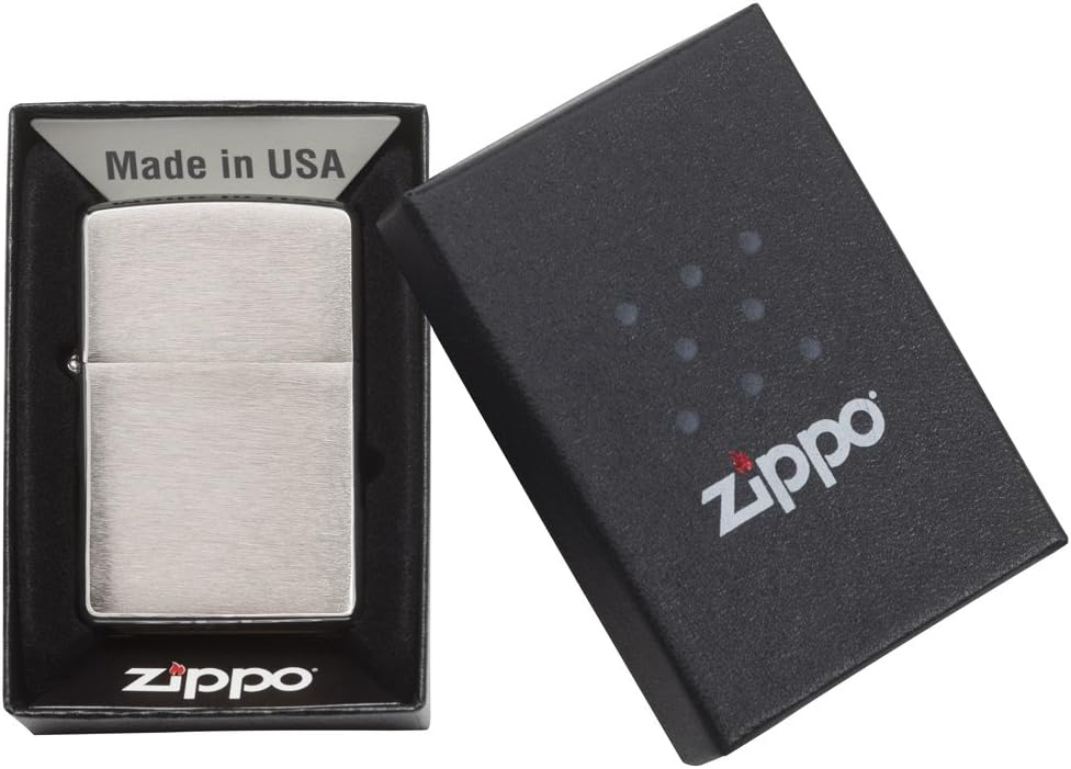 美國製造 | 香港Zippo指定經銷商 Zippo 200 經典刷鉻打火機 – 標準水平刷紋 200 Classic Brushed Chrome Lighter – Regular Horizontal Brush Finish