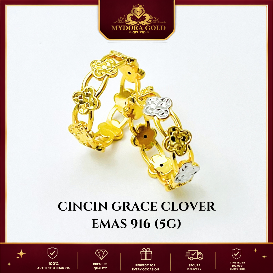 MYDORA Cincin Grace Clover (5G) l EMAS 916/22K