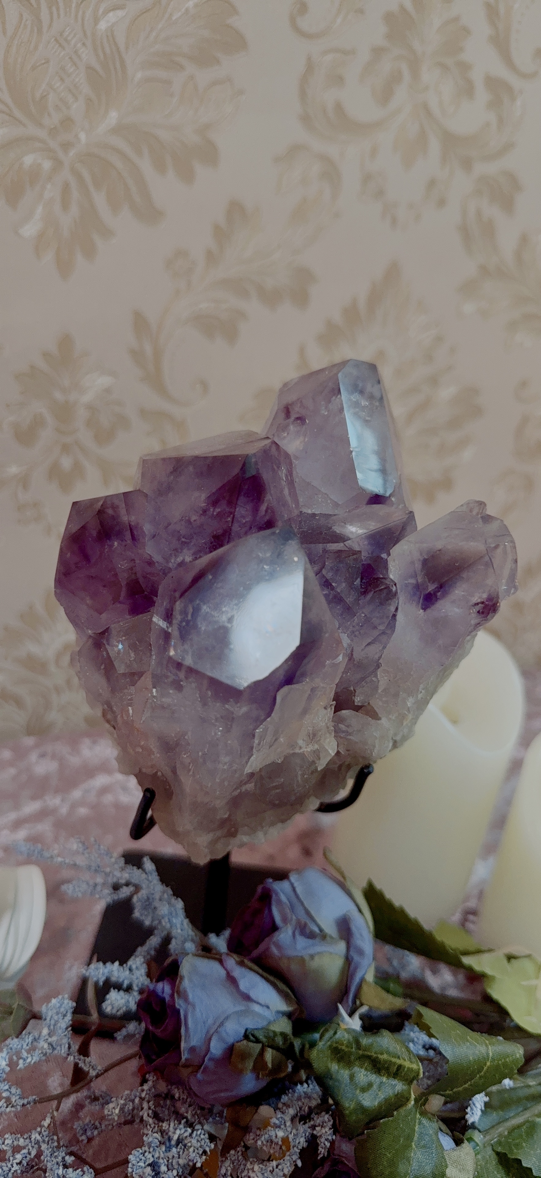 巴西教堂風紫幻影水晶簇