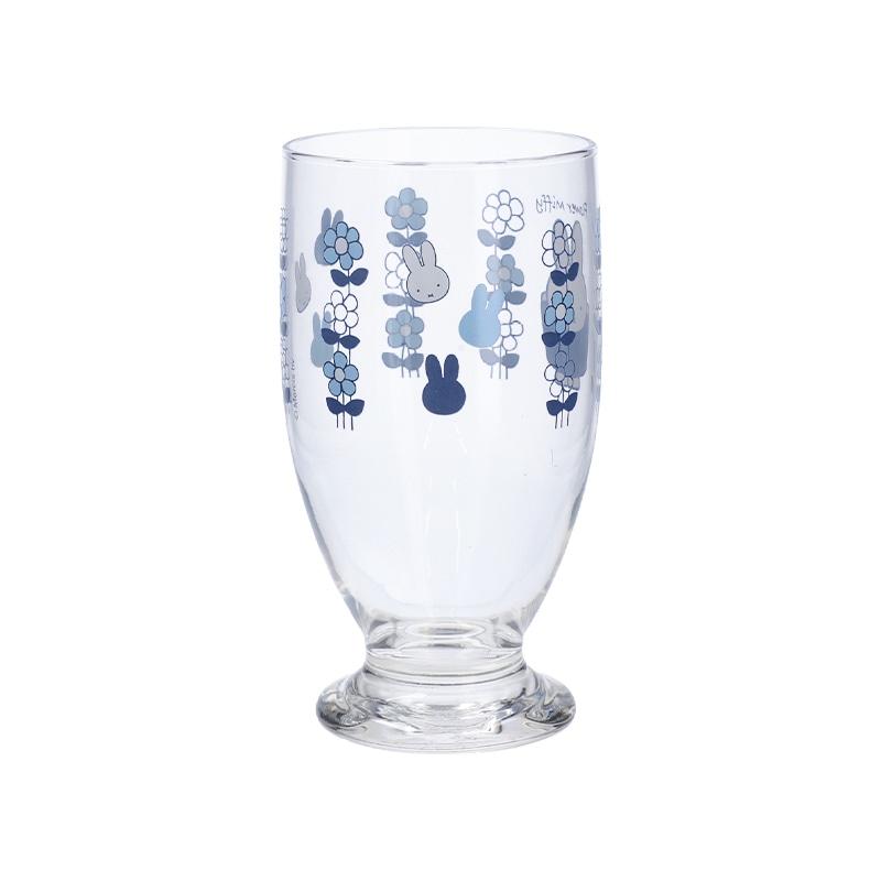 預購 miffy MF 限定 藍花玻璃杯 350ml 連假花一小扎 
