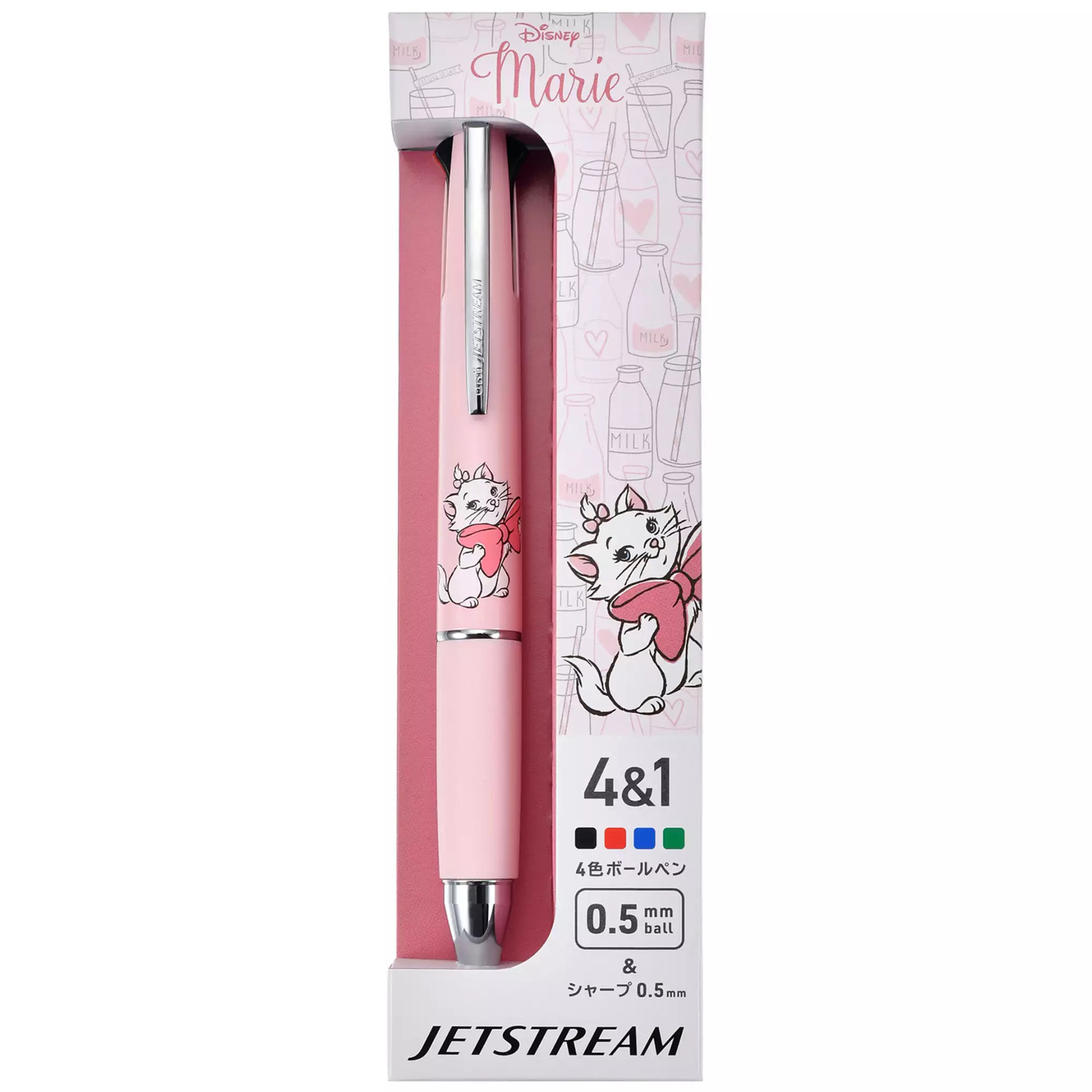現貨｜【日本 Disney Store 限定】Marie 瑪麗貓 富貴貓 日本製 uni Jetstream 4&1 多功能 5用筆 0.5mm 4色原子筆 + 0.5mm 鉛芯筆 324732