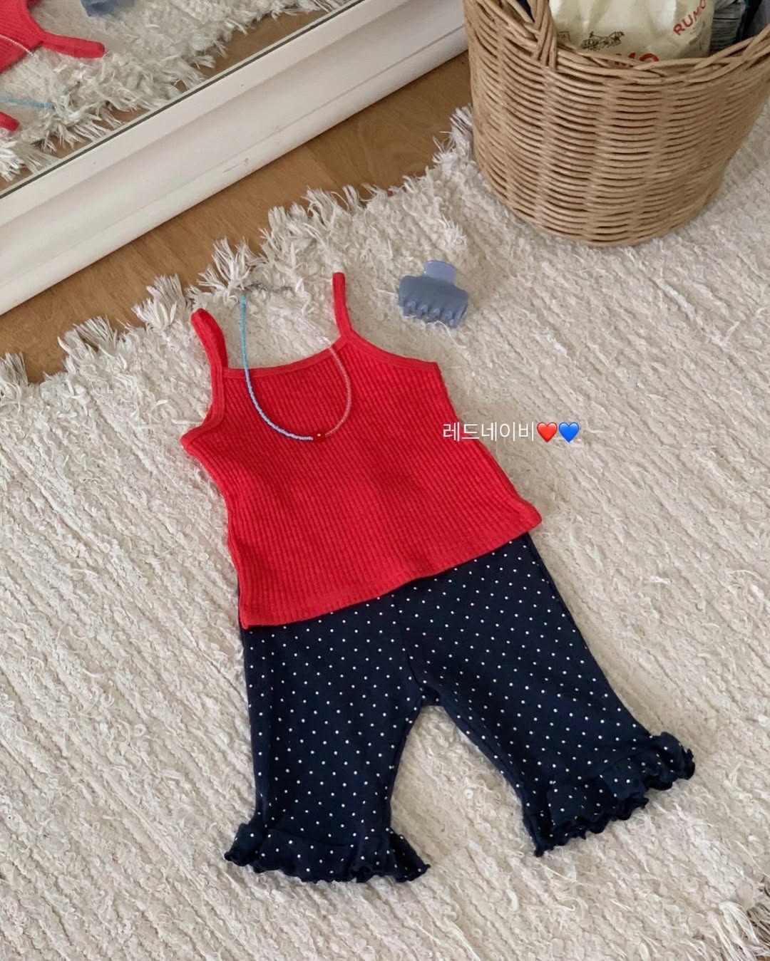 Soybean | dot pants set(Red L(100-110)