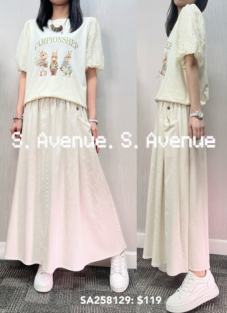 SA258129: 短袖lace娃娃袖兔仔tee