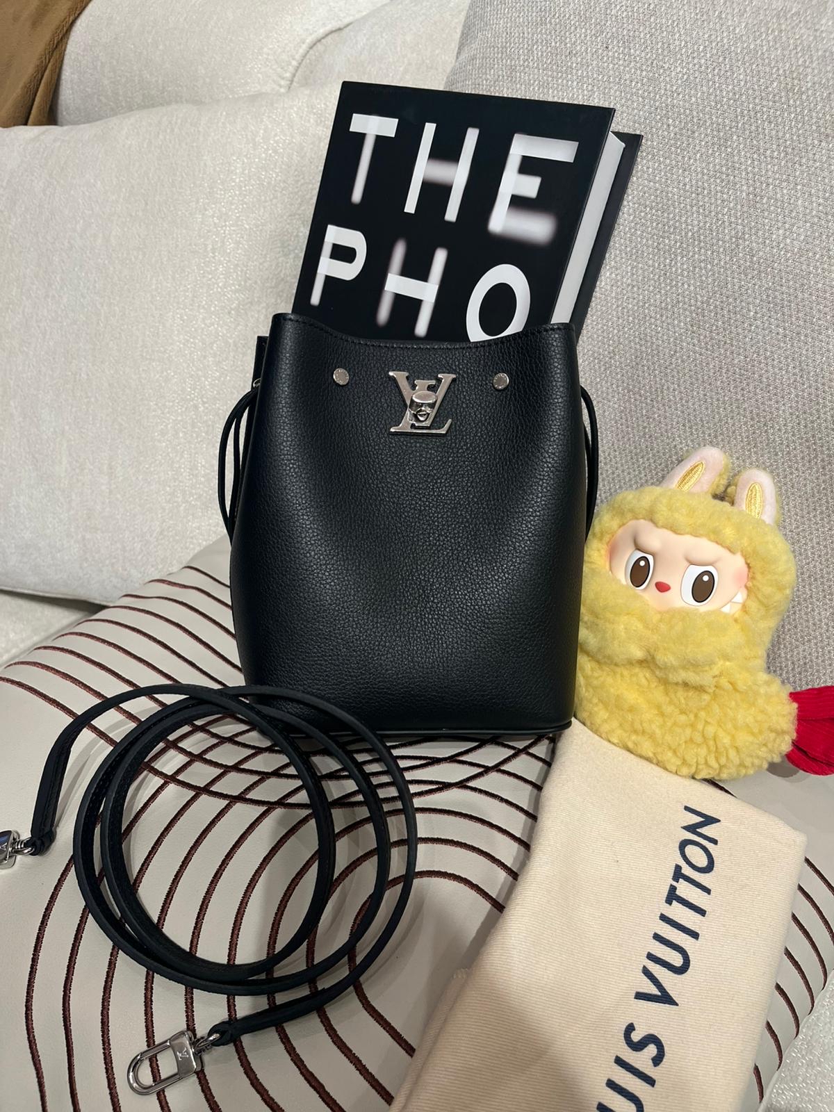 LV Nano Lockme Bucket Calfskin 100%Authentic, 98%New ✅NFC✅Dust bag