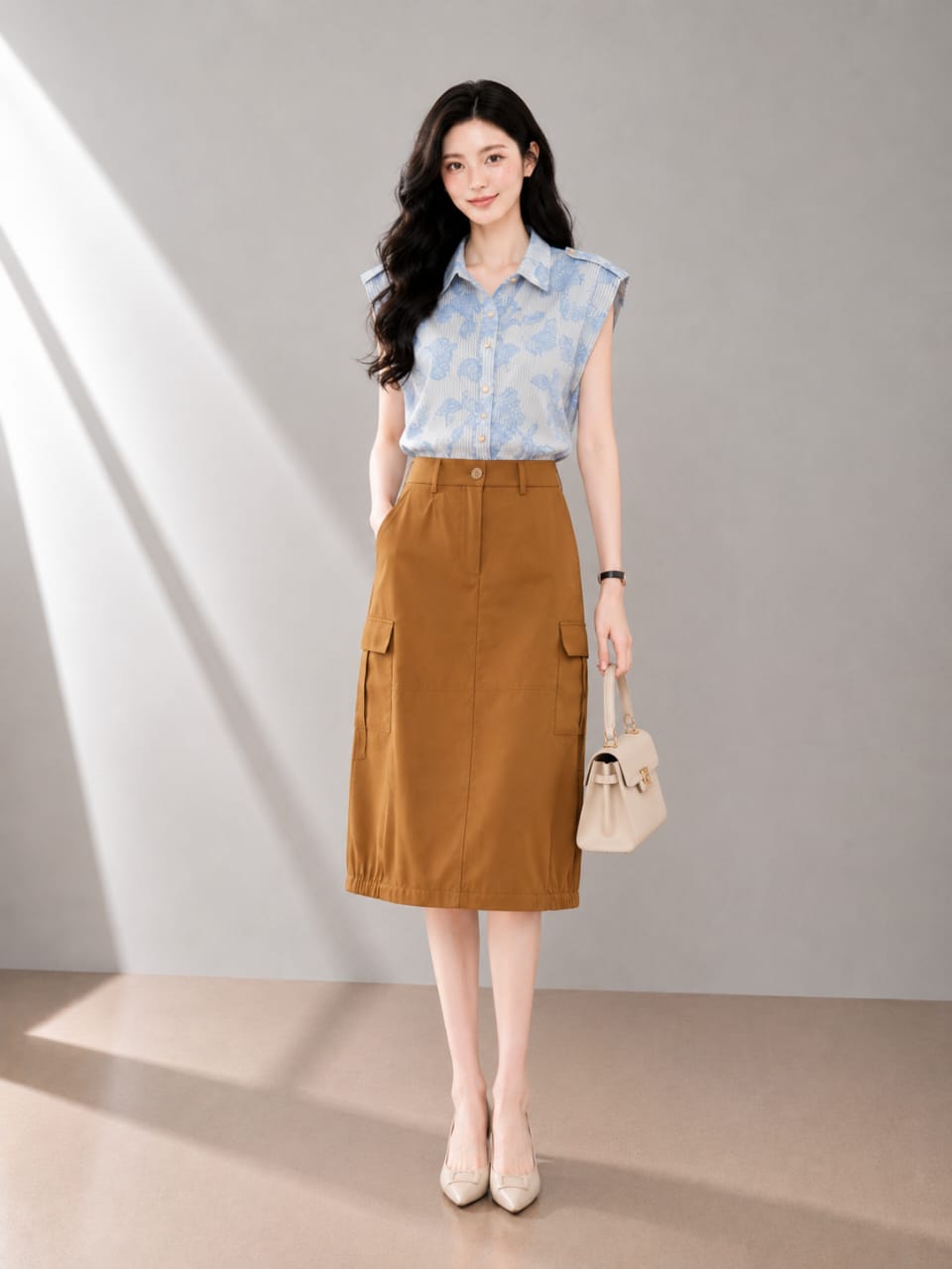 67660 Urban Utility Midi Skirt